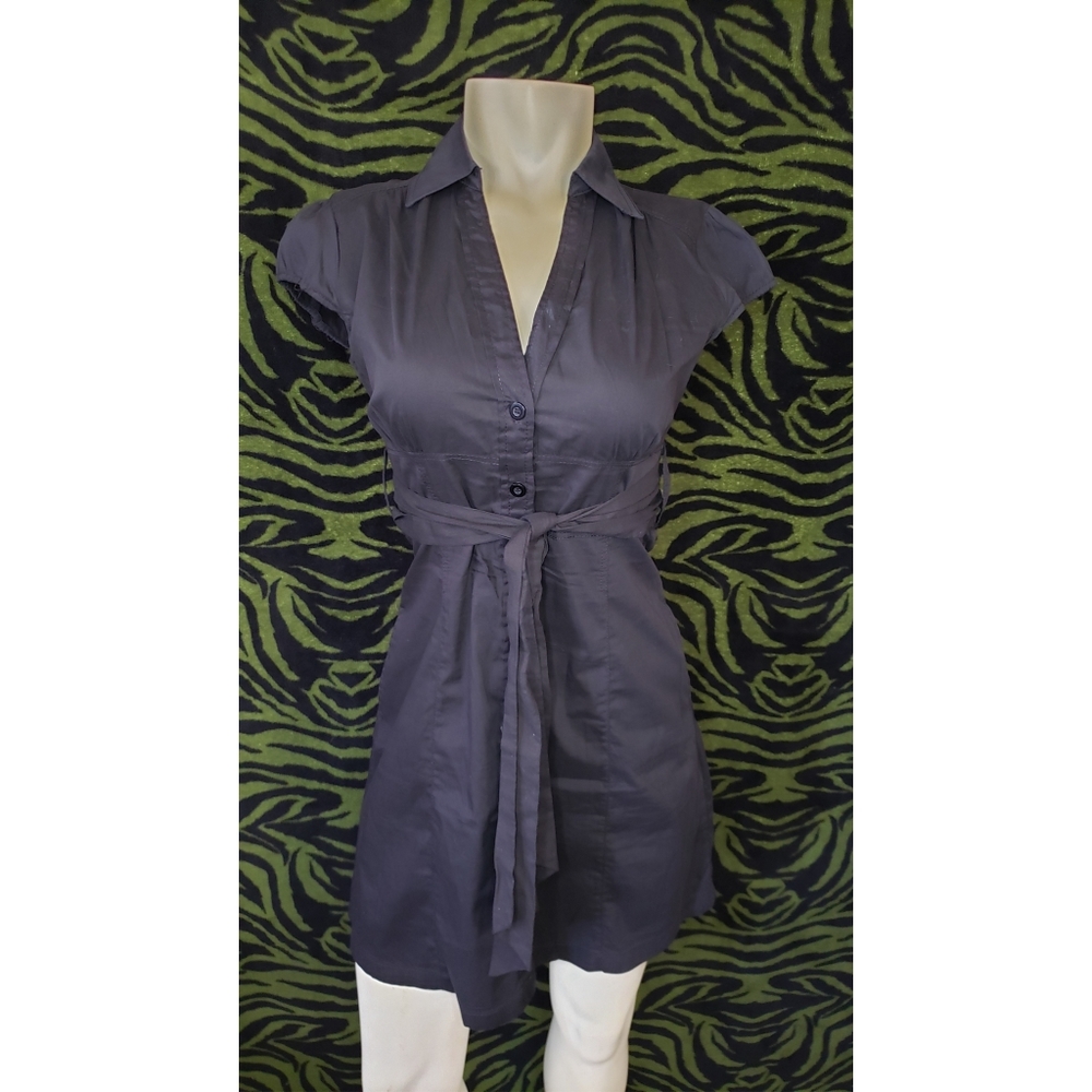 F21 Black collared button up s/s dress size S